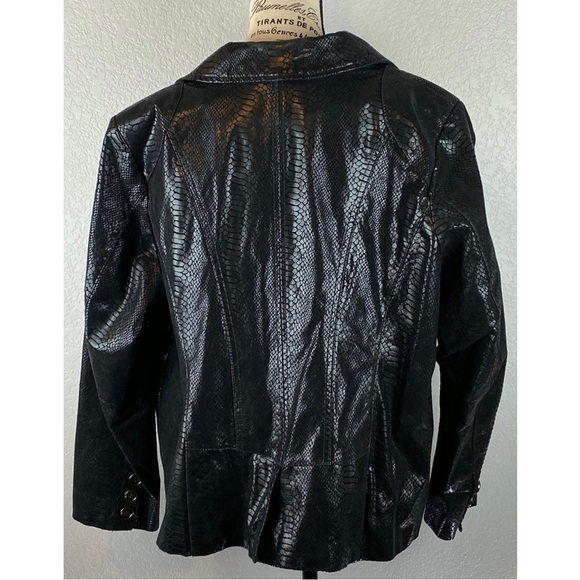 Bradley Bayou Leather Reptile Print Jacket, size Large - Picture 7 of 11